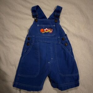 Vintage In Design Vibrant Blue Kids Overalls Sports Short Alls